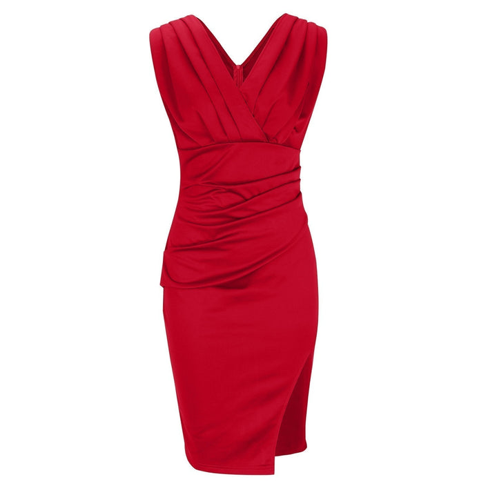 Floria – Fitted Dress with V-neck and Slit