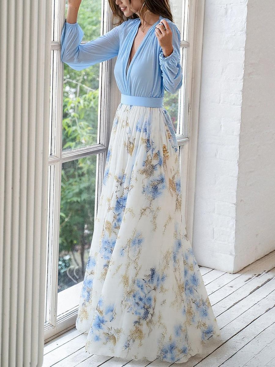 Alessandra - Long dress with floral print