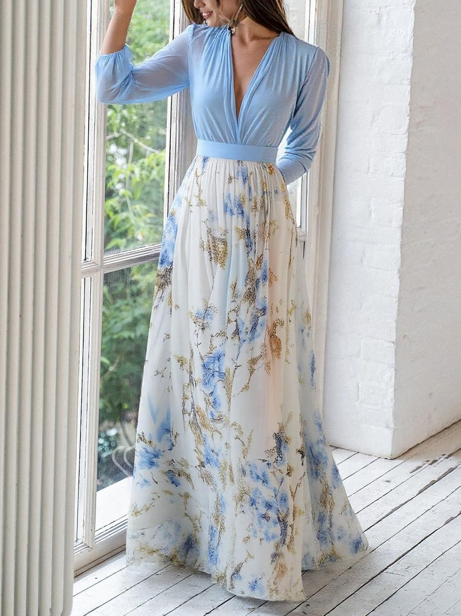Alessandra - Long dress with floral print