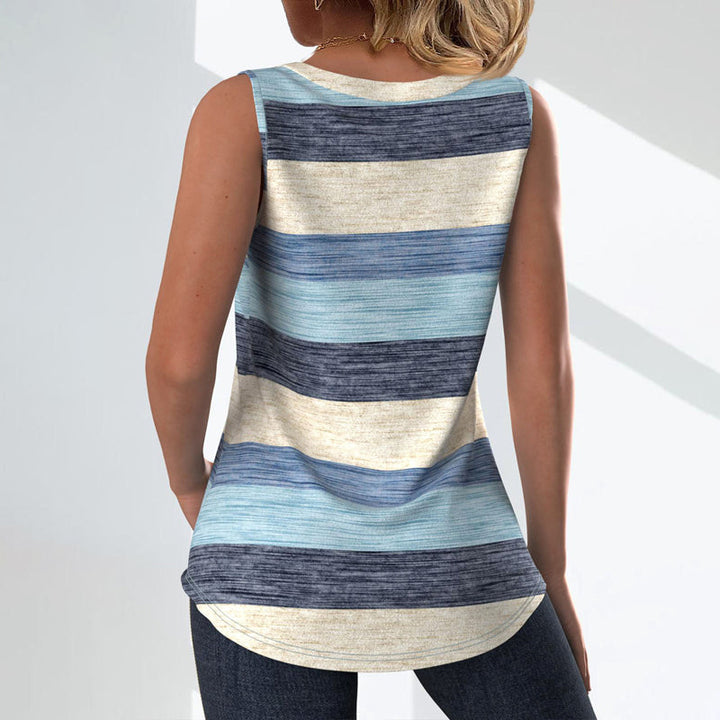 Rosa - Casual sleeveless T-shirt with colour blocks