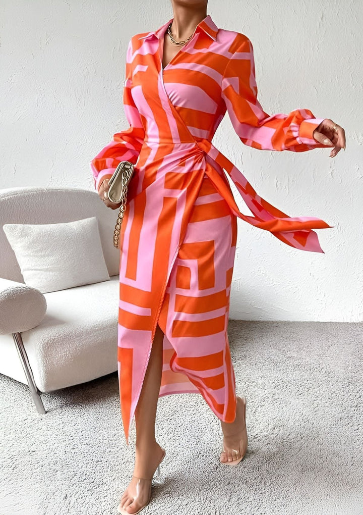 Wilma – Printed Wrap Dress