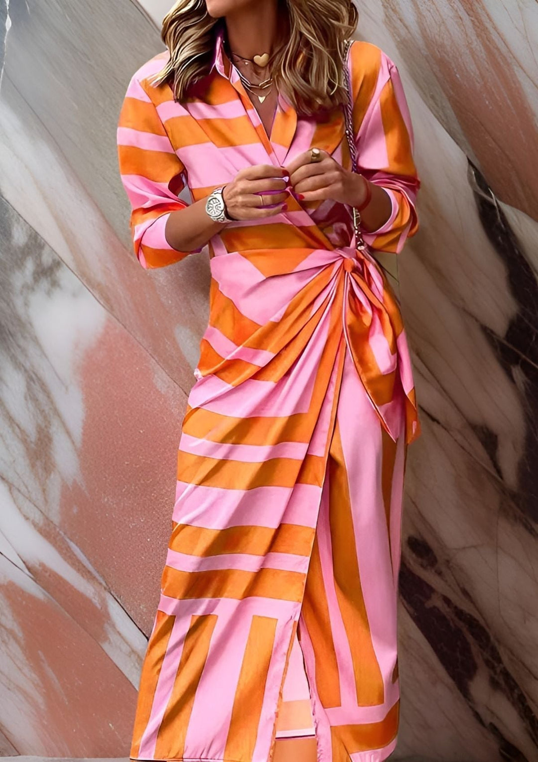 Wilma – Printed Wrap Dress