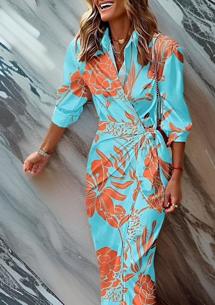 Wilma – Printed Wrap Dress