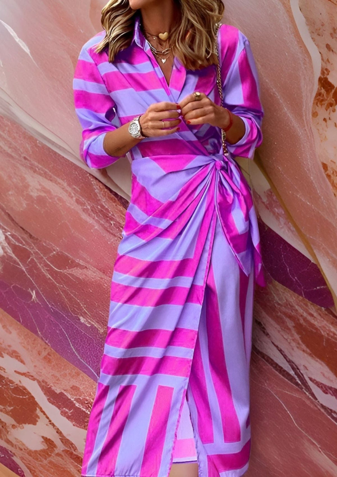Wilma – Printed Wrap Dress